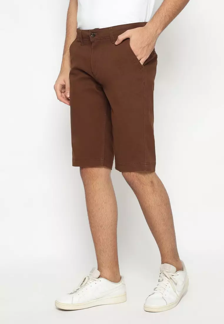 RBJ Celana Chino Pendek Coklat Cotton Premium Regular Fit Pria