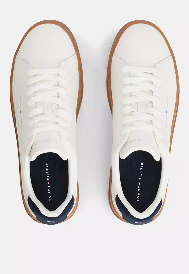 Logo Court Trainers With Leather - Th Mainline