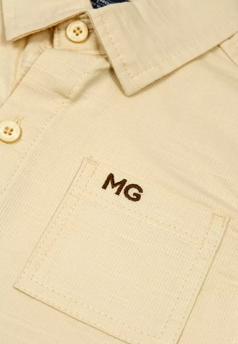 Boys Woven Polo with Chest Pocket & Embro