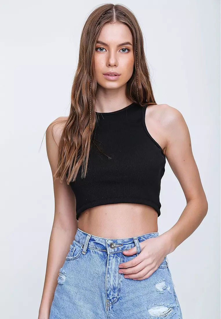 Jual Alacati Ribbed Knit Crop Top Original 2024 Zalora Indonesia