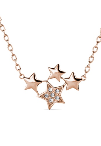 Her Jewellery gold Quad Star Pendant (Rose Gold) - Made with premium grade crystals from Austria B8EC6AC21352BAGS_1