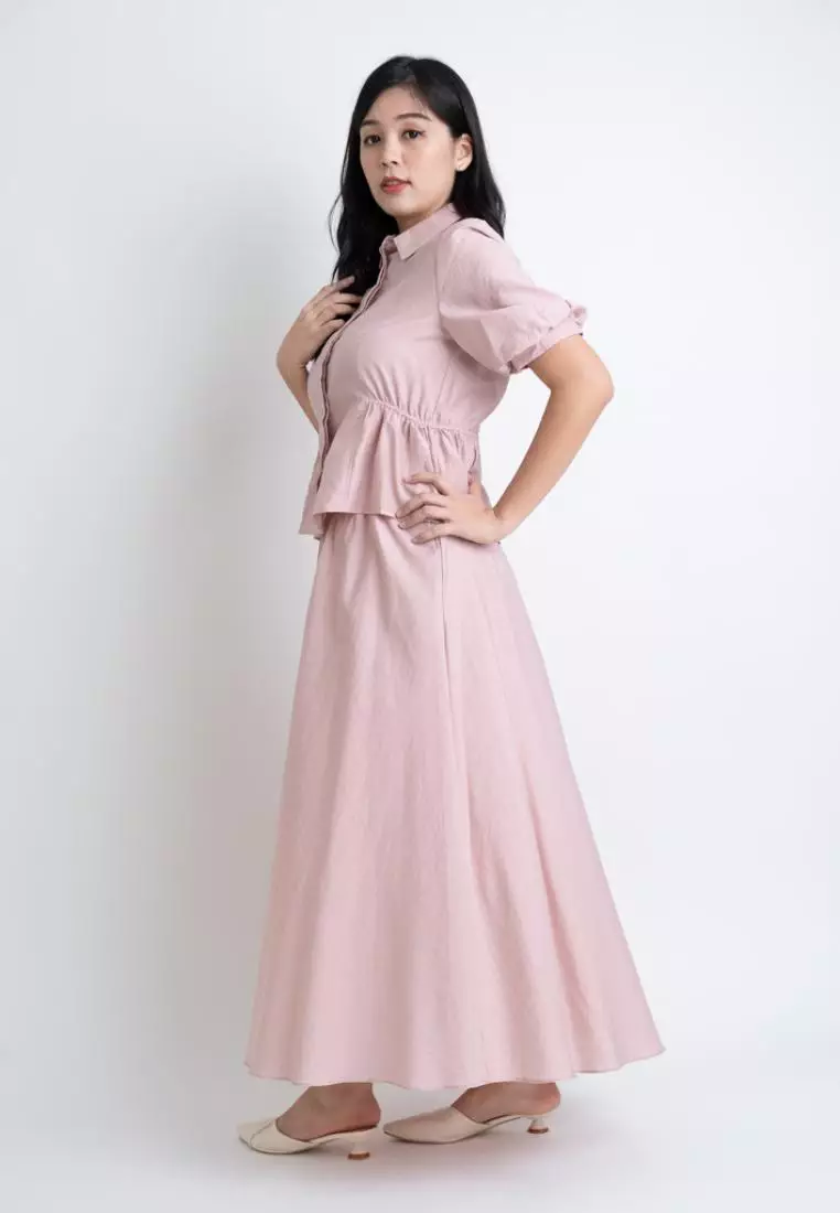 MAXI FLARE SKIRT WITH ELASTICITY WAISTBAND