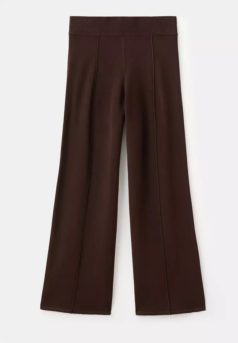 Knitted Trousers with Stitching Detail