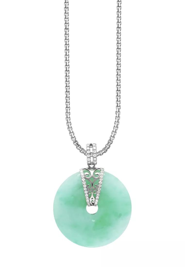 White gold hotsell jade necklace