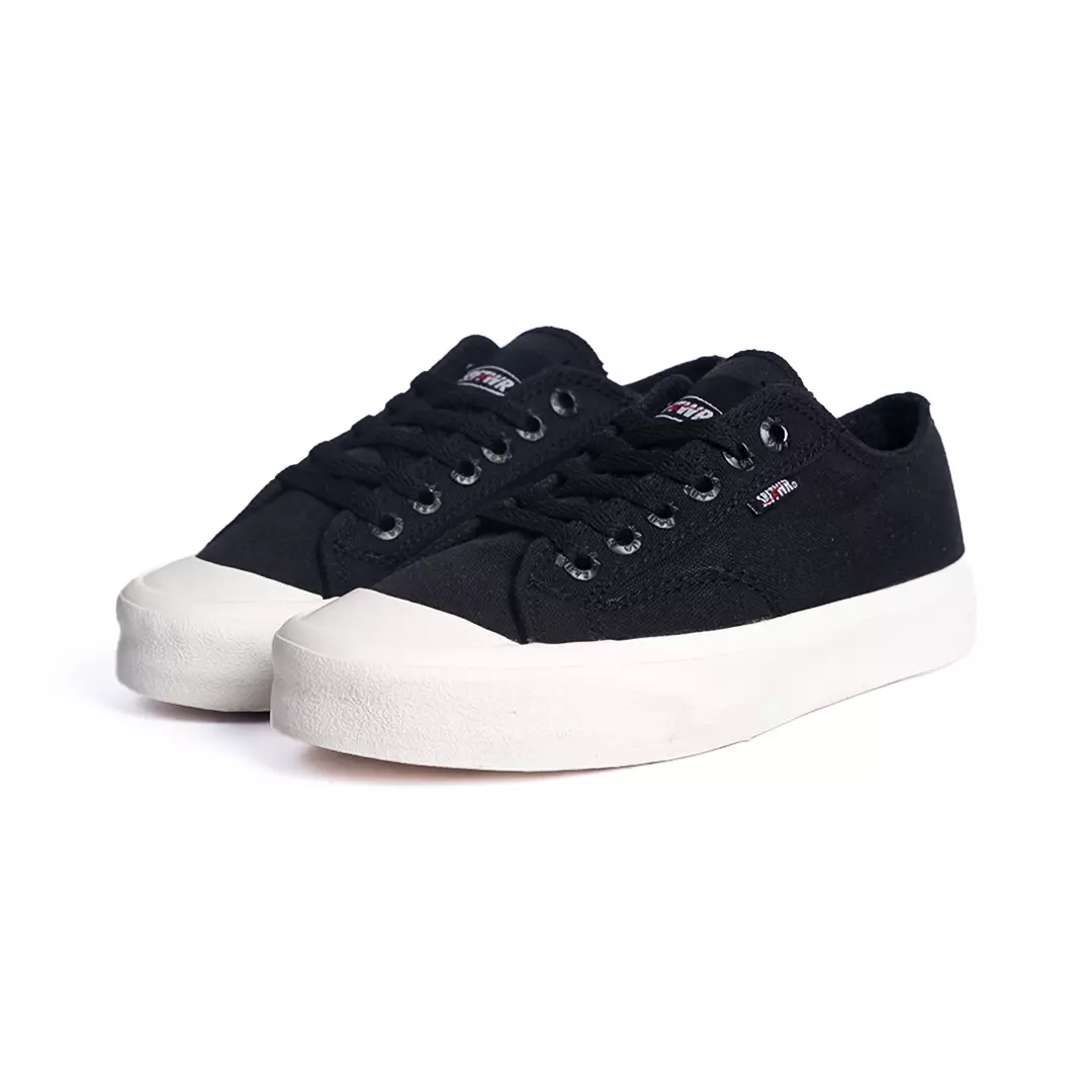 Saba Basic All Black White - Sepatu Sneakers Casual Pria Wanita