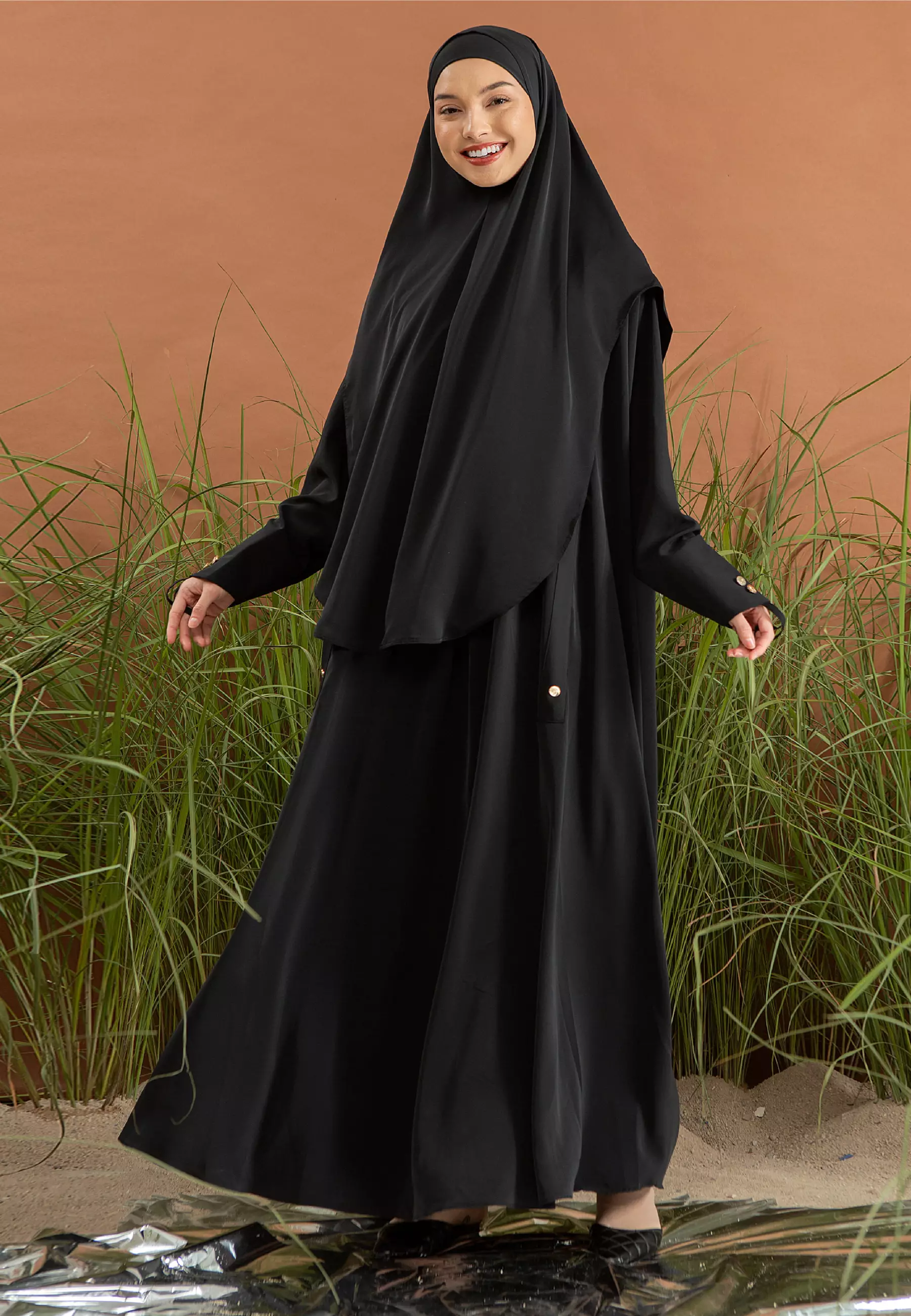 Asma Abaya Set Black L-XL