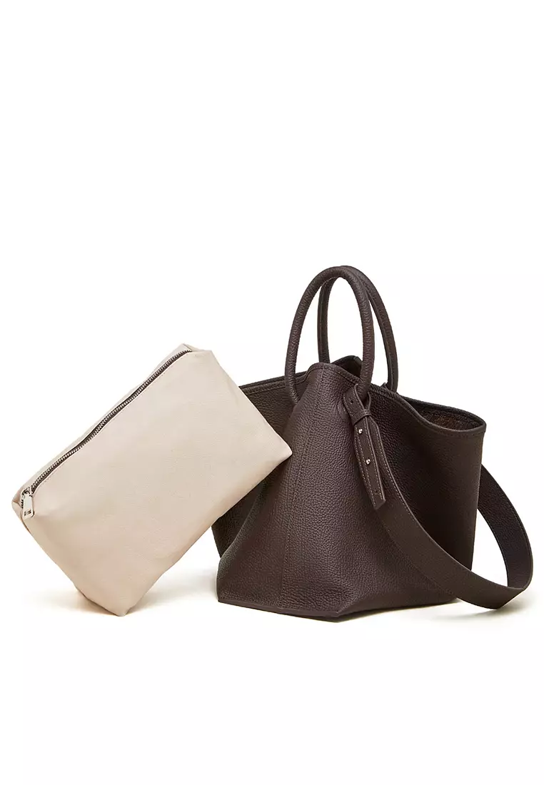Minimal Style Top Grain Cowhide Bucket Bag QSL3297