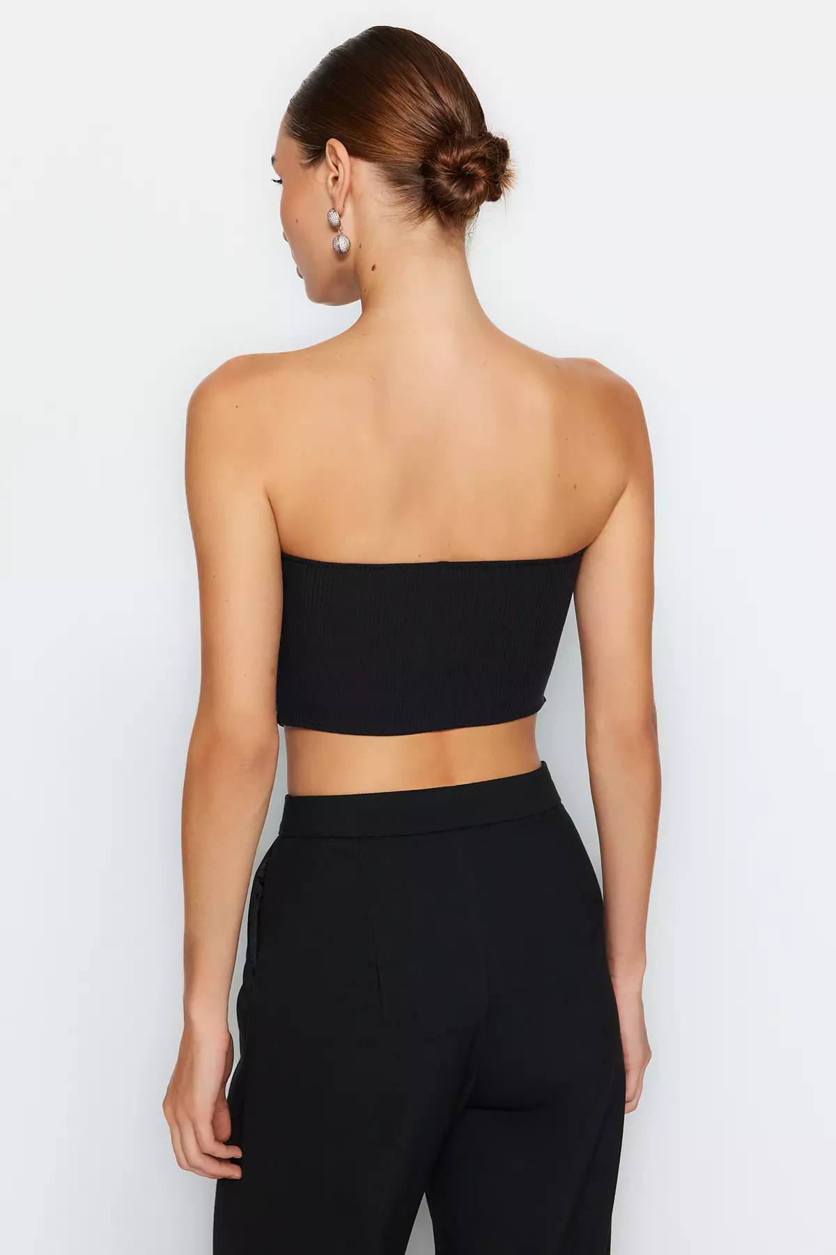 Strapless Buttons Detail Bustier