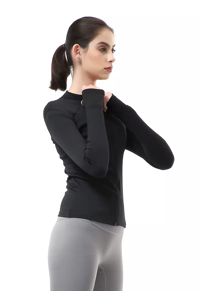 Mikayla Jaket Olahraga Wanita Lengan Panjang Sportwear Stylish Material Polyester ORIGINAL - Black