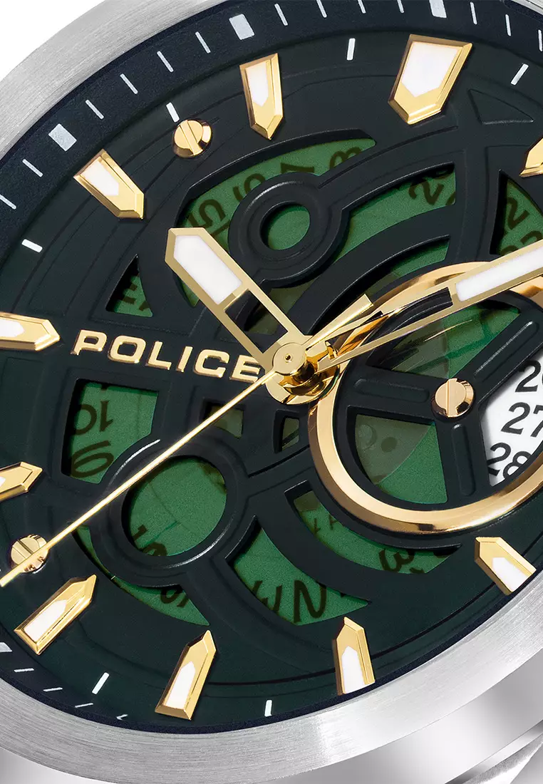 Police Ofset Silver Stainless Steel Analog Quartz Watch For Men PPEWJH2228009