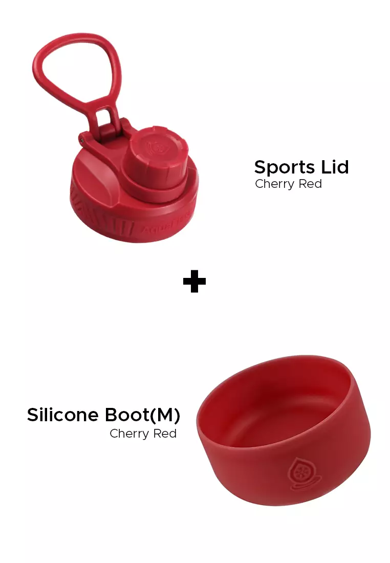 Boot it up! Silicone Protection Boot for 32oz & 40oz - Cherry Red and Sports Lid - Cherry Red