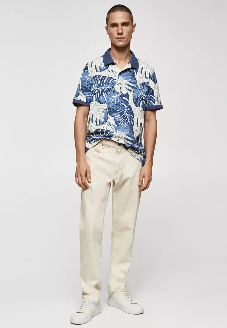 Buy MANGO Man Tropical Print Cotton Polo Shirt 2024 Online | ZALORA ...