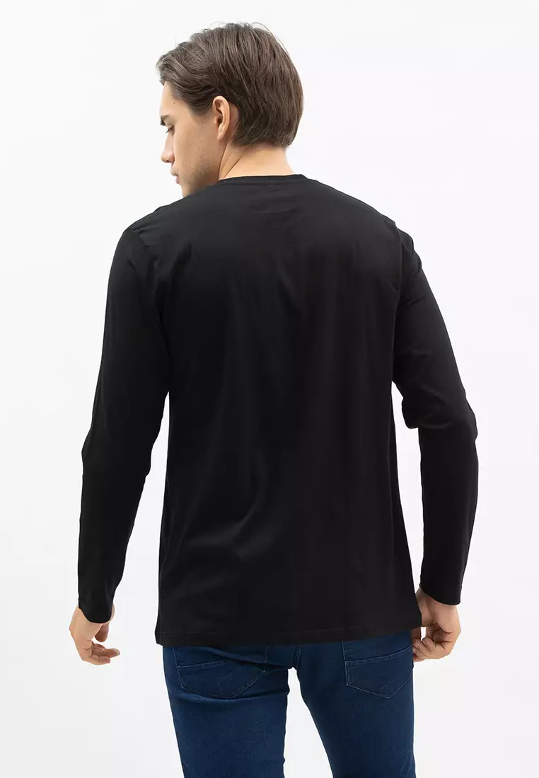 Houseofcuff Kaos Cotton Combed Lengan Panjang Pria Hitam