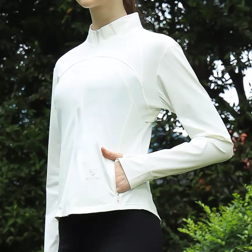 Fitwear Jaket / Jacket Olahraga Wanita YUHA HIGHNECK BACKMESH - WHITE