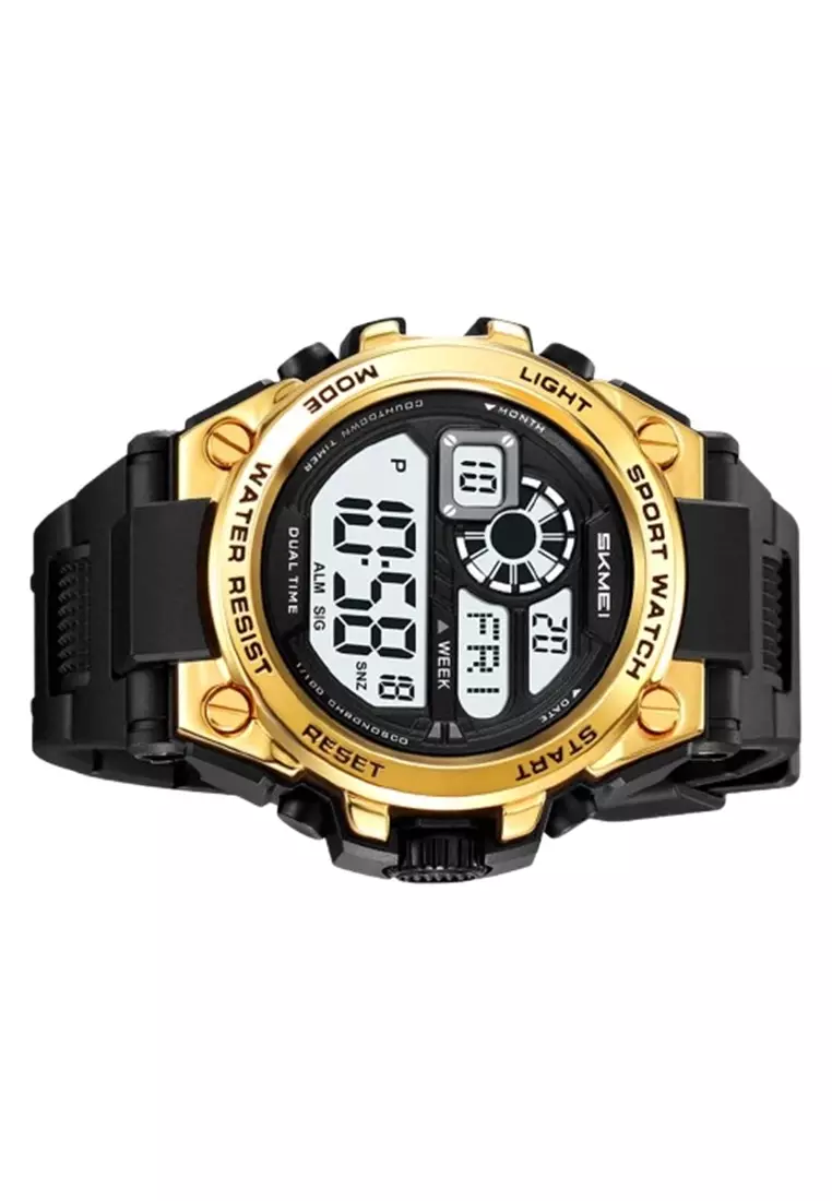 Jam Tangan Pria SKMEI 2318 Analog Digital Water Resist ORIGINAL - Gold