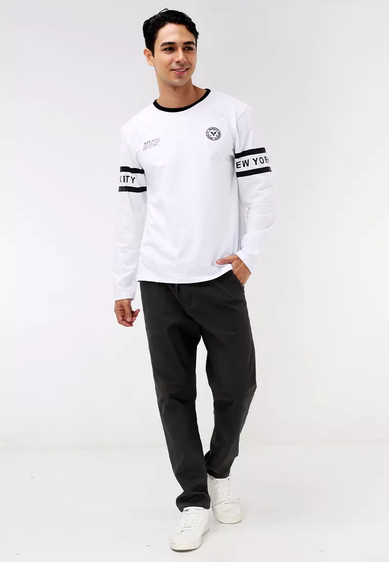 Round Neck Streaky Long Sleeves