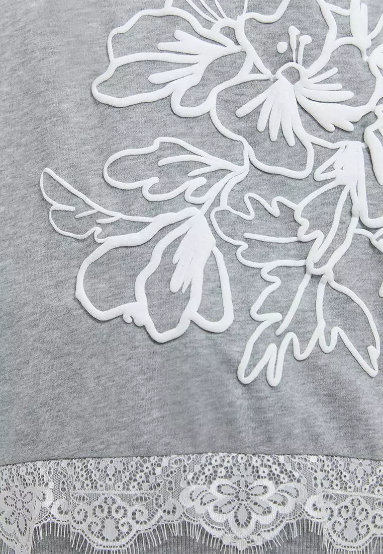 Lace Floral Sweatshirt