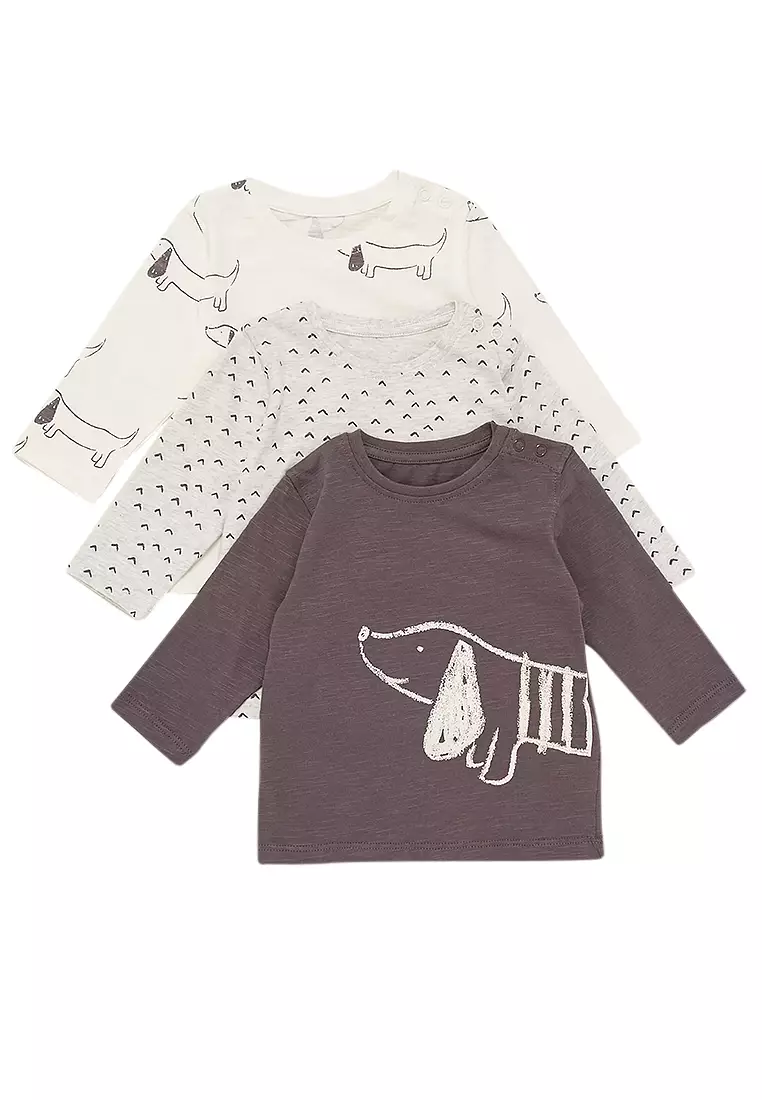 Buy MARKS & SPENCER 3pk Pure Cotton Printed Dog T-Shirts 2024