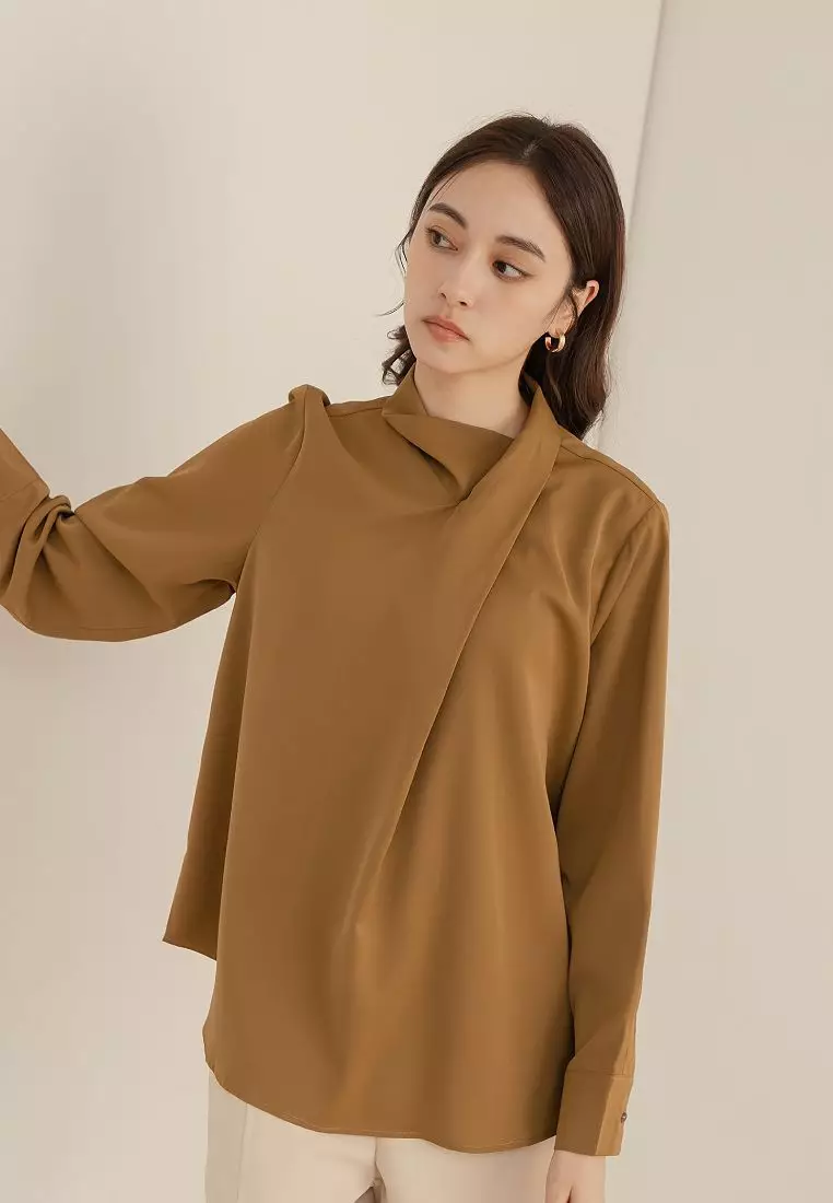 Statement High Neck Long Sleeve Shirt [AB19711]