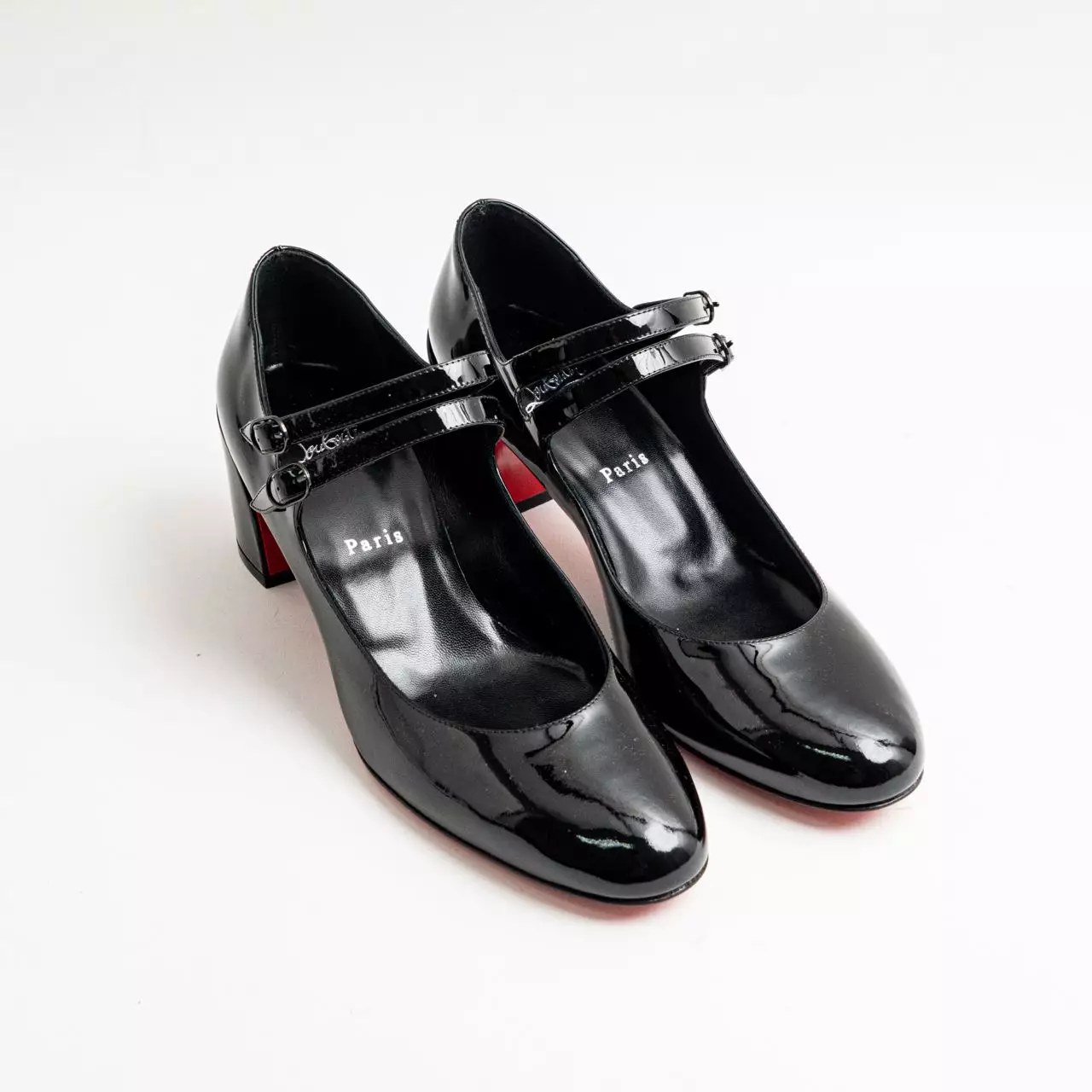 Miss Jane 55 Patent Calf Mary Janes Pumps Black