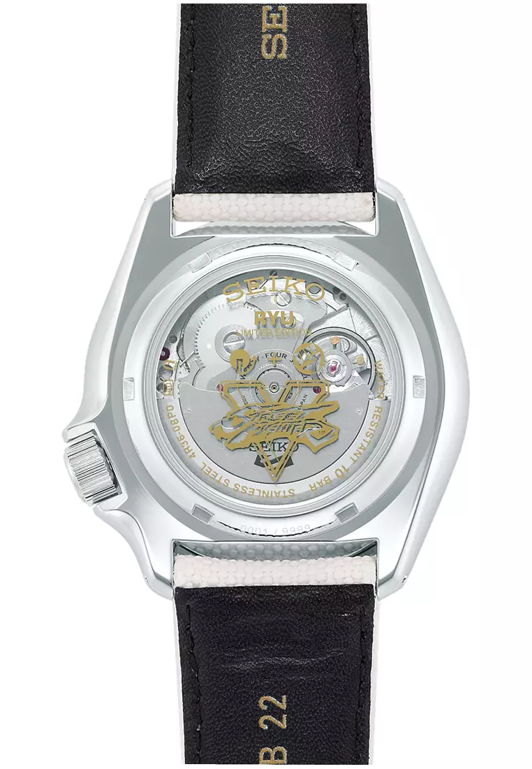 Seiko RYU Model - Jam Tangan Automatic Pria - Limited Edition - White Leather Strap - SRPF19K1