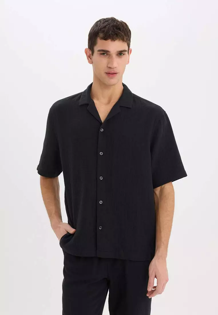 Relax Fit Summer Muslin Short Sleeve Shirt