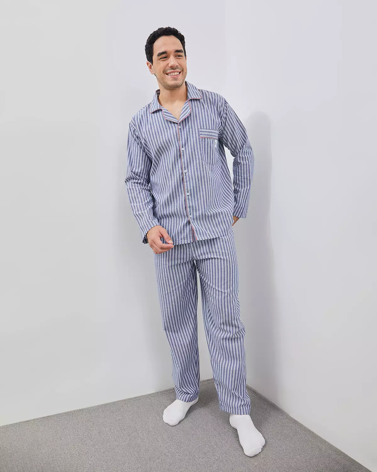 Set Piyama Katun Celana Panjang - Midnight Custard | Couple Set Sleepwear Pria