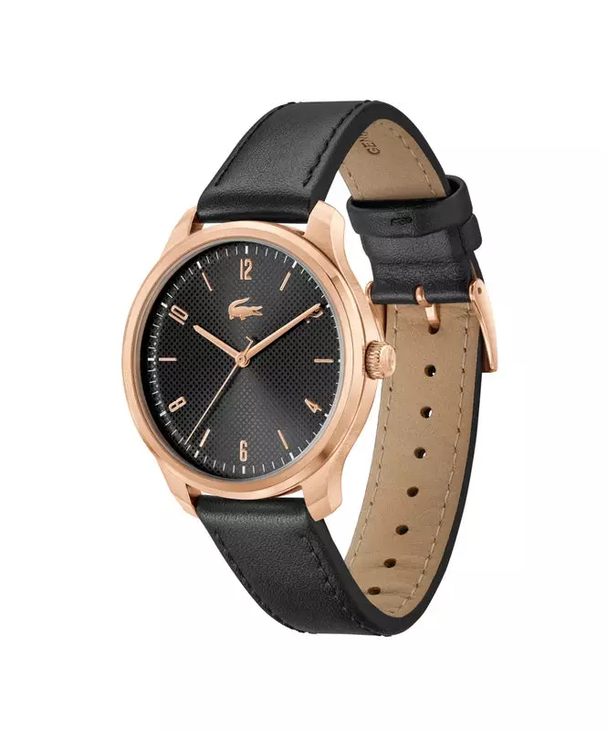 Lacoste Lisbon Black Leather Strap