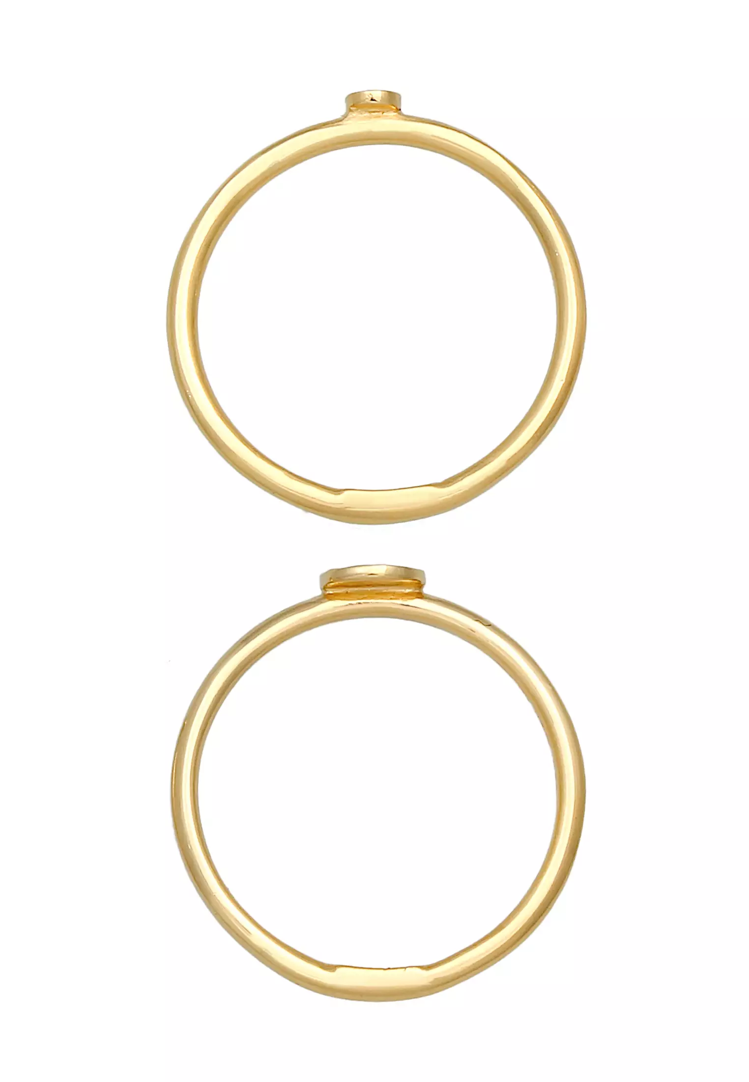 Ring Stacking Rings Duo Circle Plate Basic Minimal Timeless Gold Plated
