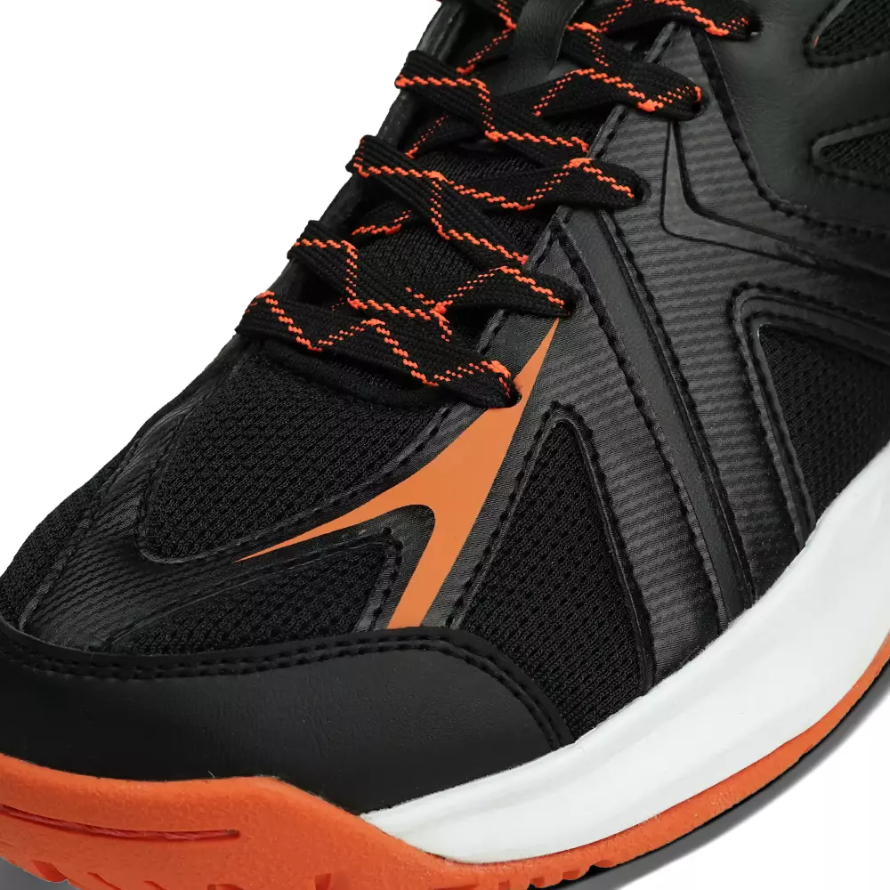 Eagle Sepatu Badminton Vanquish - HITAM/PUTIH/ORANYE