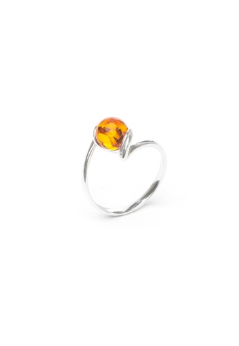 Millenne silver MILLENNE Multifaceted Baltic Amber Globe Silver Ring with 925 Sterling Silver 4E20EAC47BF43CGS_1