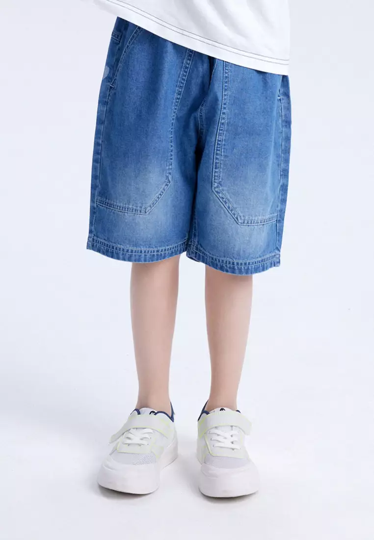 Denim Shorts with Graphic printed back Pocket