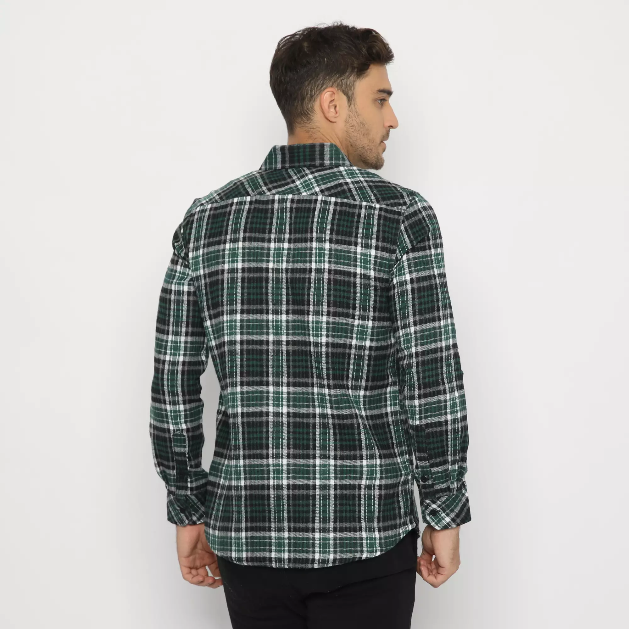 Platini Kemeja Pria Flanel Panjang Hijau 76303