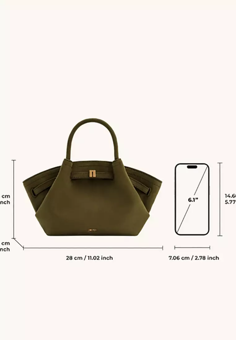Hana Mini Faux Suede Tote Bag - Olive