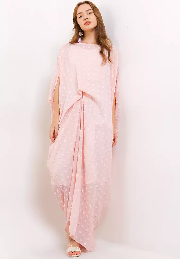 Furry Dot Ruched Kaftan