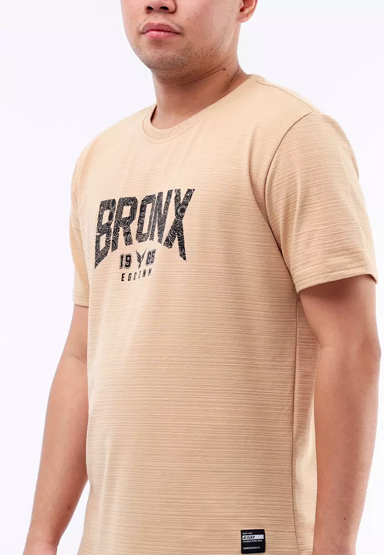 Round Neck Streaky Short Sleeves T-Shirt