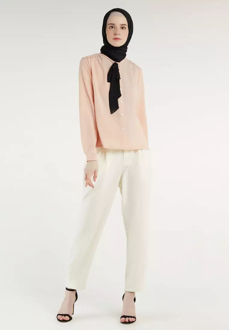 Mayonette Arumi Top - Baju Atasan Wanita Terbaru Kemeja Korean Style - Peach