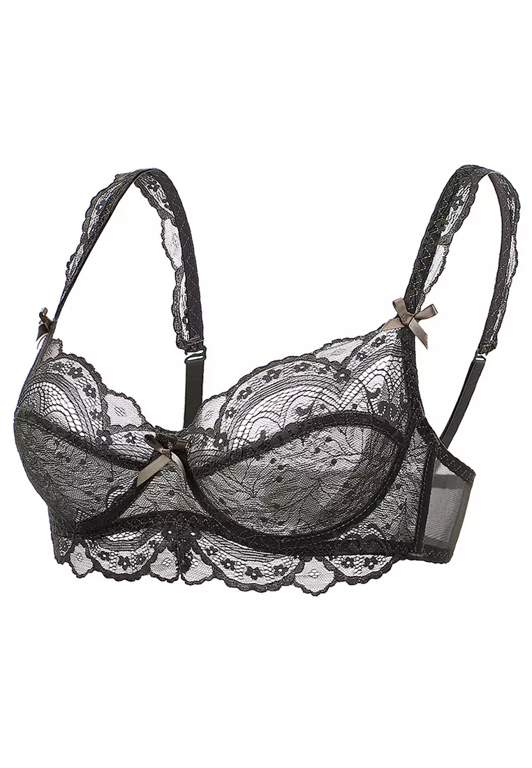 Buy ZITIQUE French Sexy Lace Without Sponge Bra-Black Online