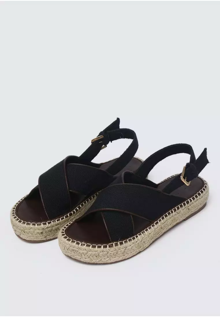 All black espadrille sandals outlet
