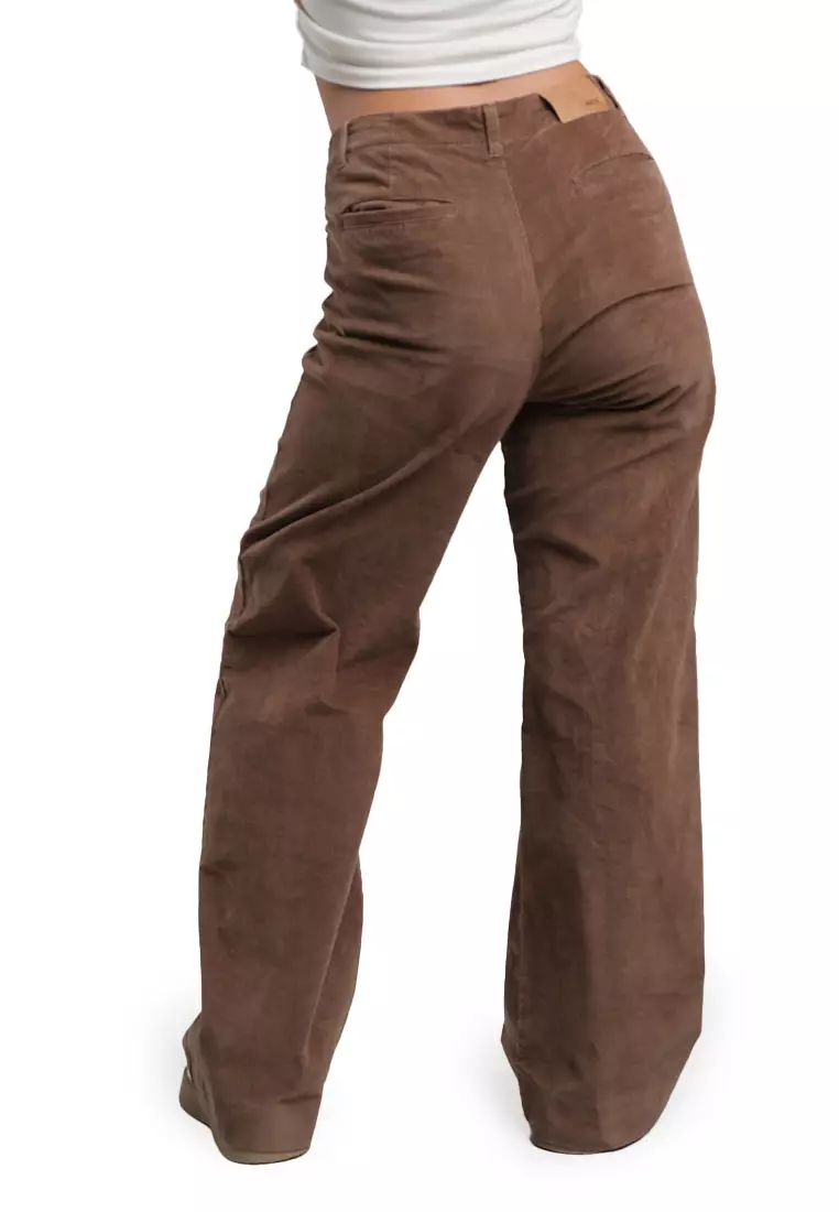 Corduroy Wide Leg Pants With Front Pockets