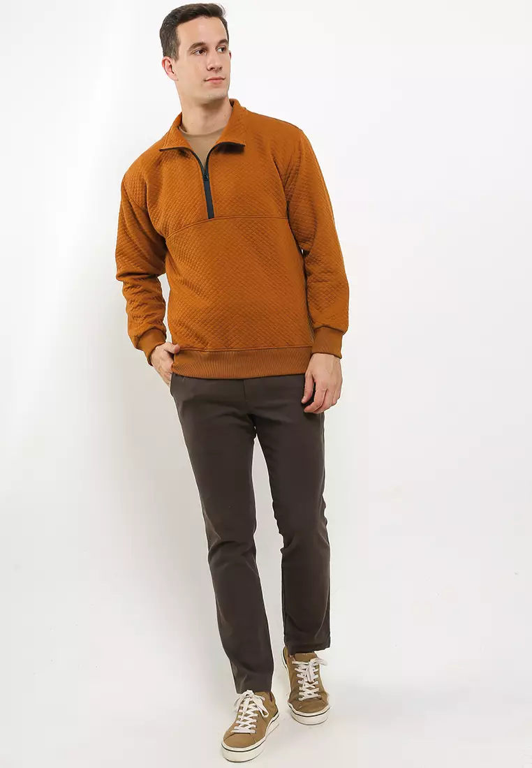 GRAHANGGRA Half Zipper Comfy Diamond Fleece - Camel