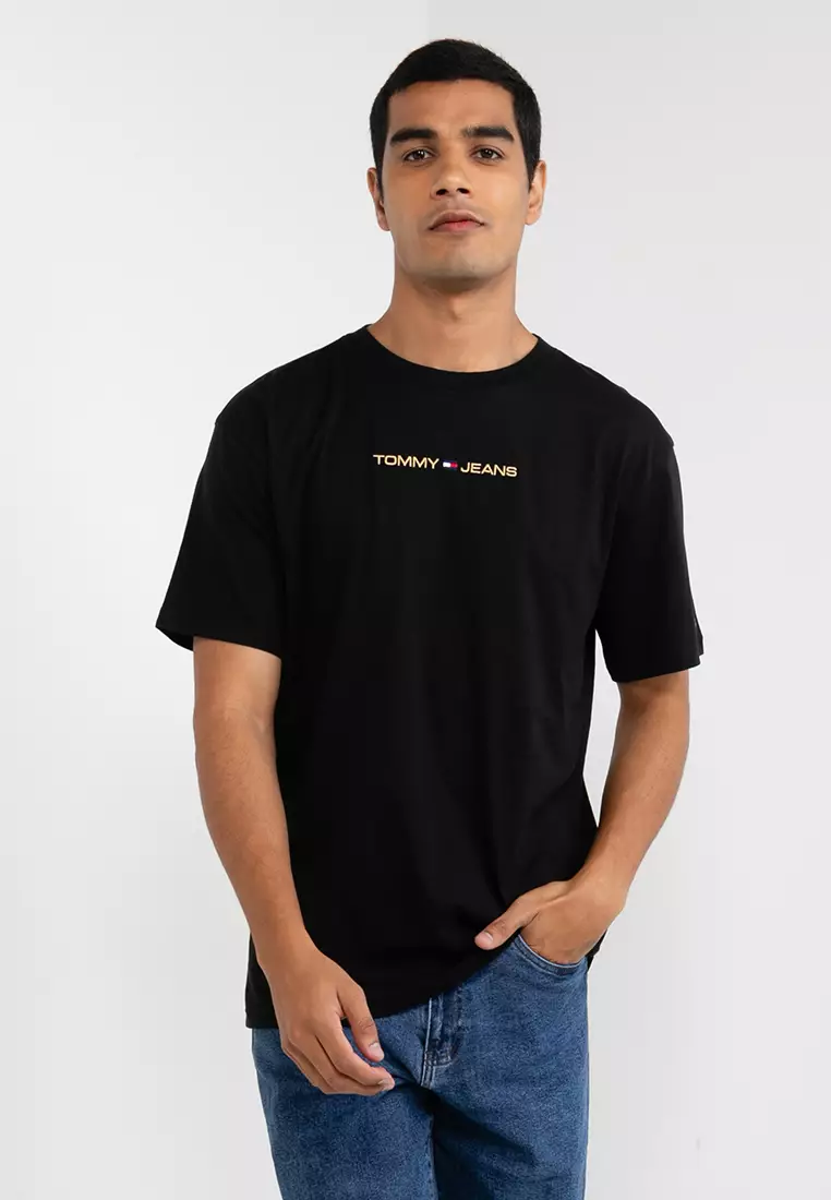 Black and gold tommy hilfiger deals shirt