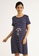 9months Maternity blue Dark Blue Maternity Drawstring Dress 90D8CAA905E354GS_1