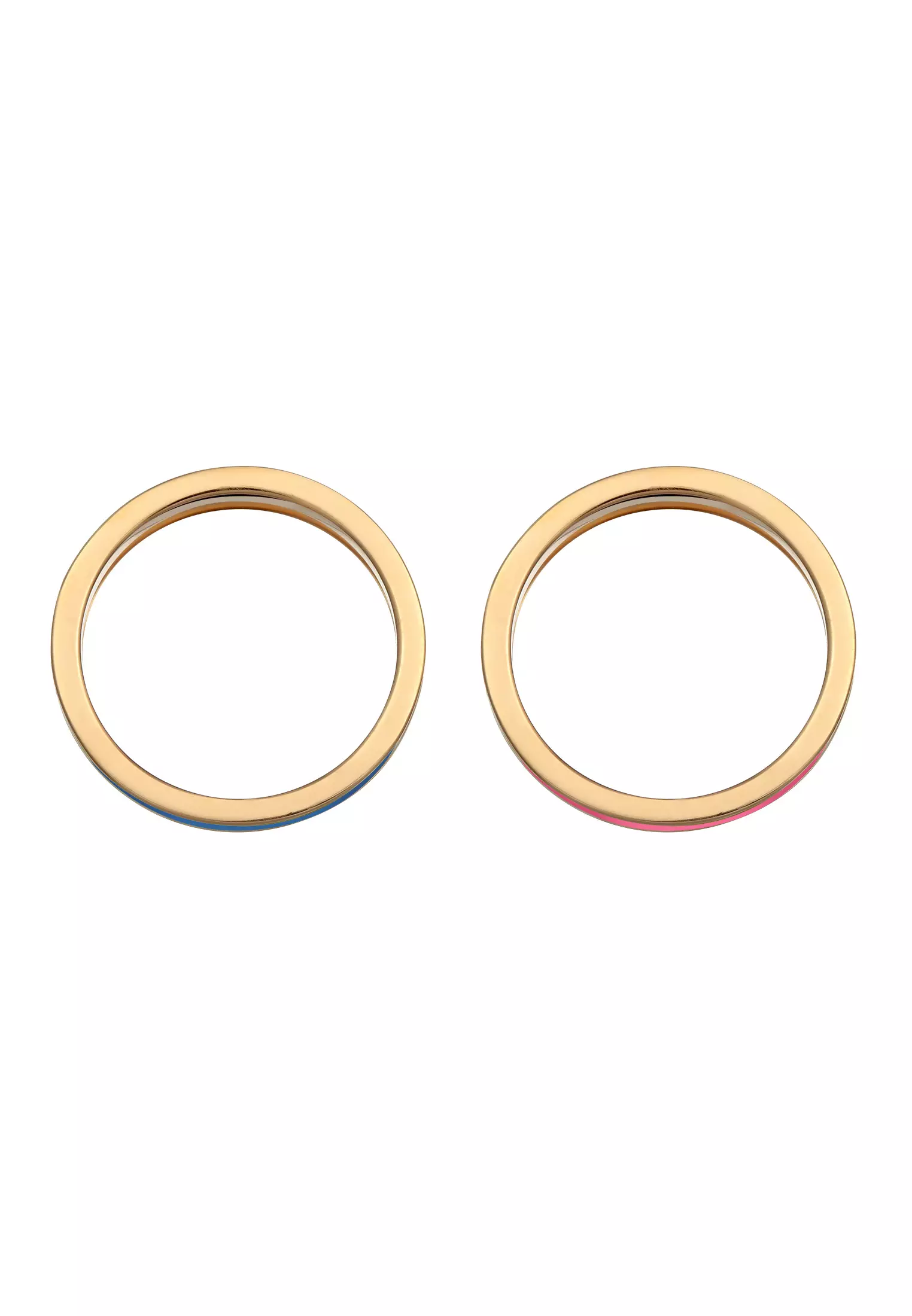 戒指带套装基本珐琅蓝色镀金