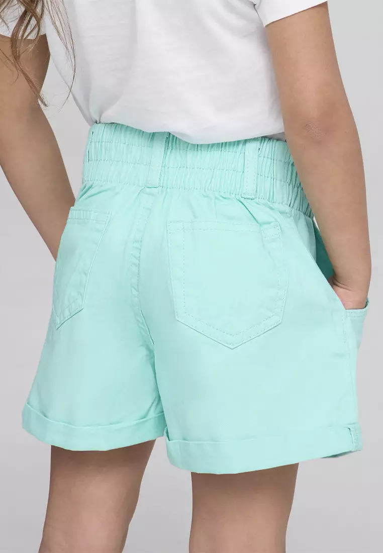 Paperbag Denim Shorts for Girls