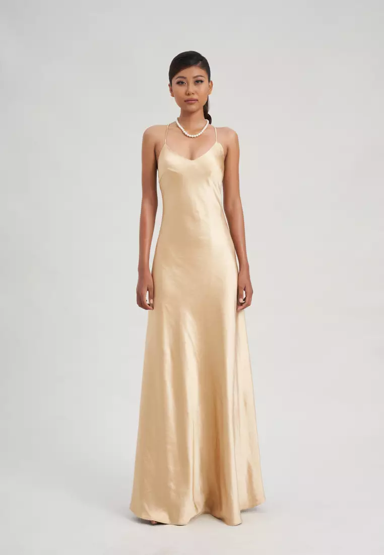 GOLDEN SILK MAXI DRESS
