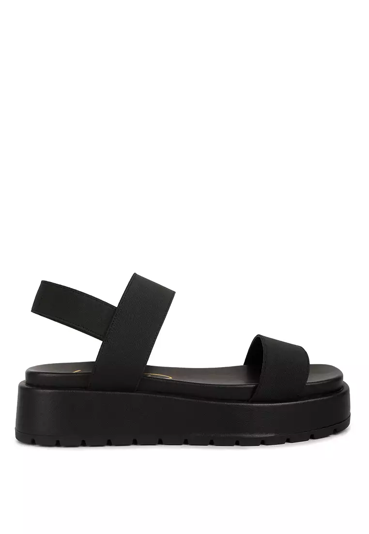 Discount on London Rag  shoes - SKU: Black Chunky Flatform Sandals