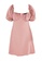 MISSGUIDED pink Milkmaid Skater Dress 3E13EAAD6649A4GS_1