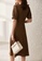 OUNIXUE brown French Square Neck Waist Dress EF4E2AA052372EGS_2