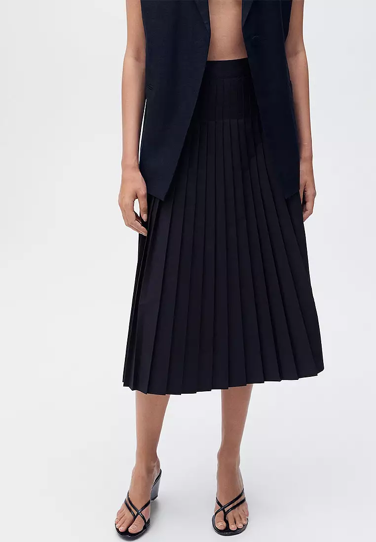 Pleated Midi Skirt